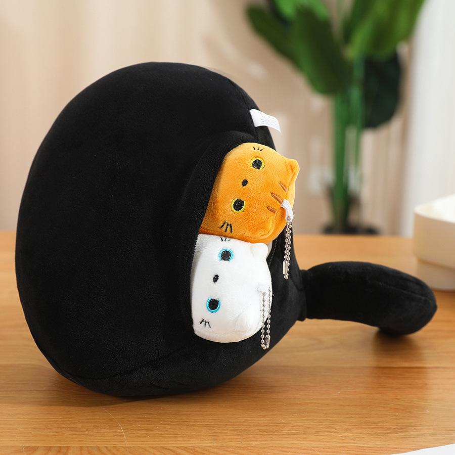 Mother And Child Series Cat Doll Black Cat White Cat Grey Cat Brown Cat Mom 4 Baby Soft Doll Plush Toy