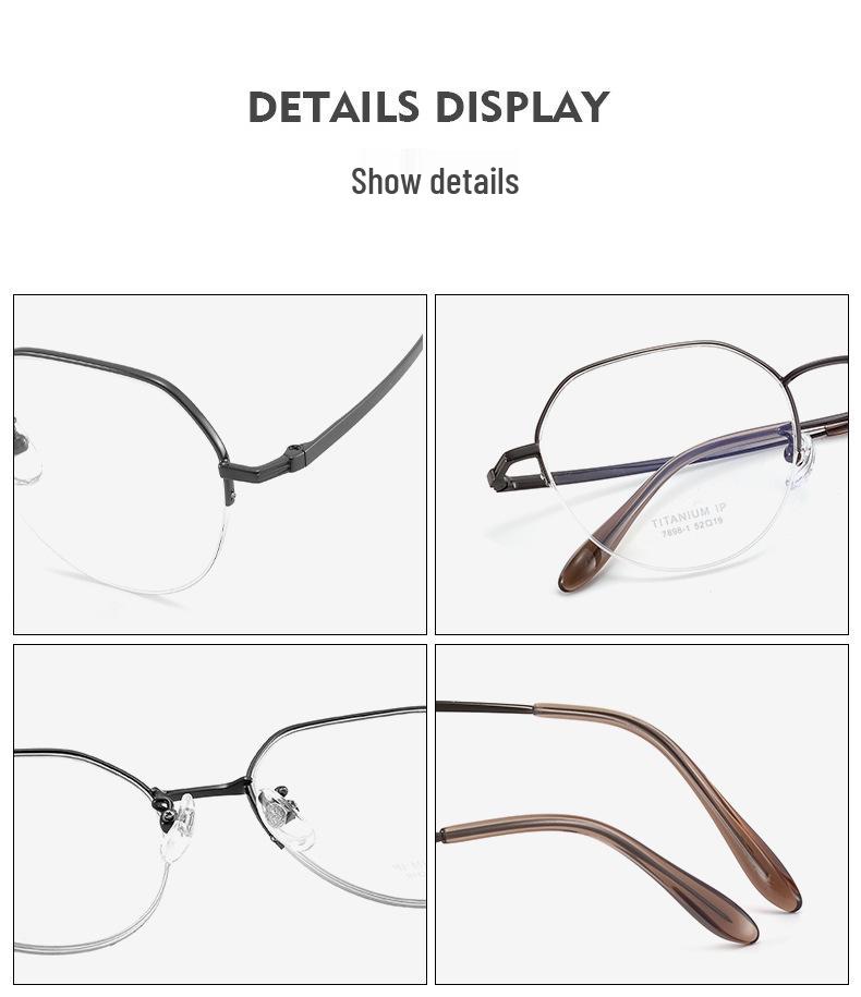 Dr. Lori's Ultra-Light Semi-Rimless Pure Titanium Eyeglass Frames for Myopia with Danyang Lens Fitting