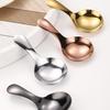 Stainless Steel Teaspoon Mini Smooth Short Handle Reusable Sugar Coffee Tea Cake Pudding Ice-cream Spoon Flatware