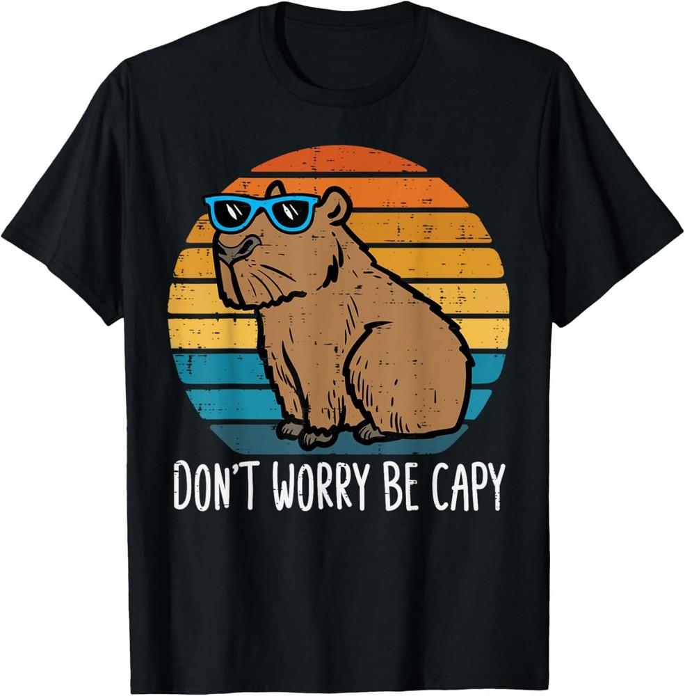 Dont Worry Be Capy Capybara Retro Men Boys Kids Youth Women T-Shirt