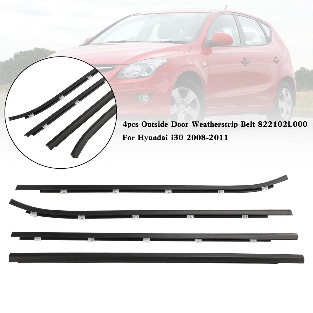 4pcs Outside Door Weatherstrip Belt 822102L000 For Hyundai I30 2008-2011