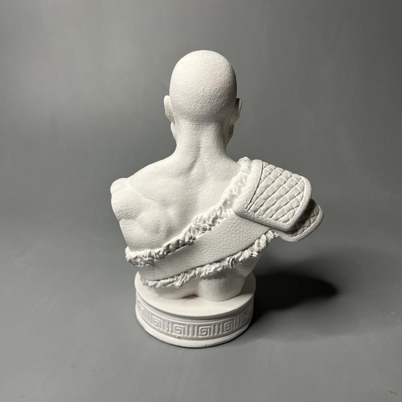 Nordic God of War Kratos Plaster Sculpture Model Countertop Ornaments Modern Sketch Character Statue Crafts Interior Decoration
