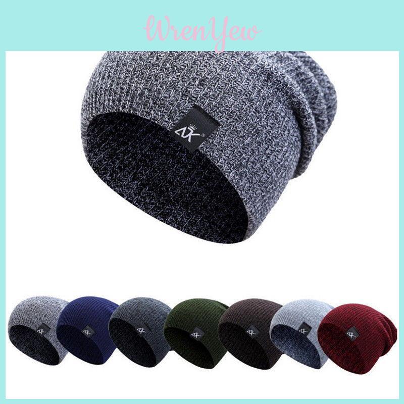 Ultra-soft Women Men Unisex Camping Hat Winter Beanie Baggy Warm Wool Ski Cap Fleece Line