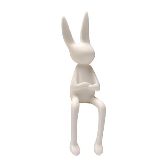 

Bunny Statue Modern Sitting Bunny Figurine Easter Rabbit Sculpture for Home Living Room 1pc