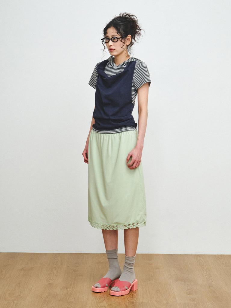 Peullijeupeulojegteu Lace Midi Skirt, Mint