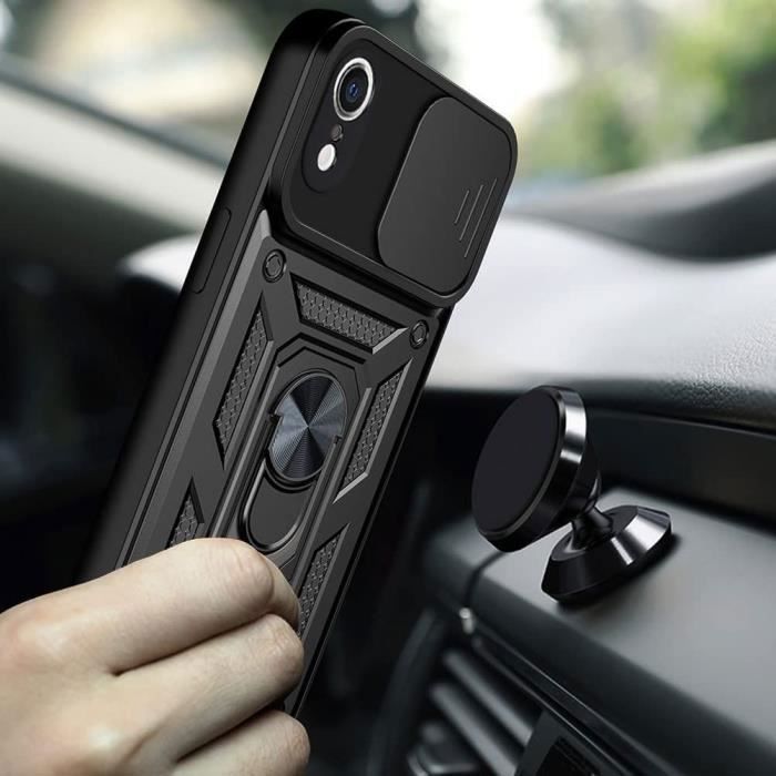 Coque de protection - BOOLING - Samsung S21 Ultra - Rigide - Antichoc - Anneau Support - Noir