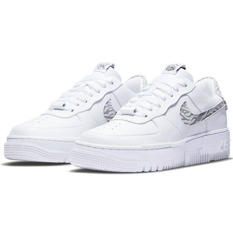 Nike Air Force 1 Pixel SE Zebra Damen Sneakers Weiß Partikel-Grau Gipfel-Weiß DH9632-100