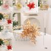 Christmas Decor Faux Flowers With Sequin Design For Holiday Table Settings