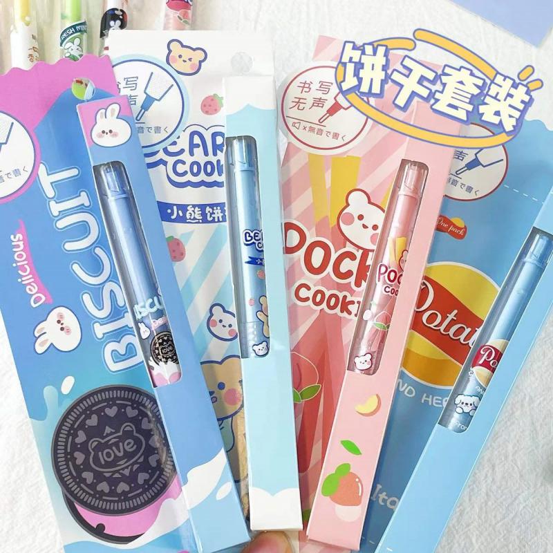 4pcs Kawaii Stationery Cute Gel Pens Cute Stationary Japanese Pens School Supplies Stationery Needle Point Pen