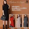 Knit Beautiful High Long Slim Tunic Suitable for Women in Their and B56BWN B-Talk Women's Dress, Fall/Winter Dress, Knee-Length, Turtleneck, Neck,