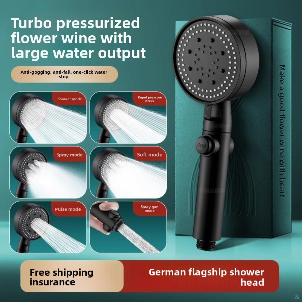 

6 Modes Pressure Boost Shower Head Multifunction Adjustable Large Water Shower Nozzle Massage Bathroom Accessory Rain Shower