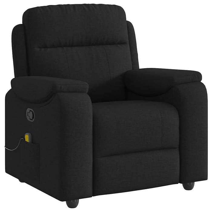 VidaXL Fauteuil de massage inclinable Noir Tissu, fauteuil de massage, fauteuil, fauteuil canapé, fauteuil de bureau de 4015692