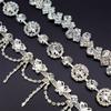 10Yards Rhinestone Trim Tassel Chain Flower Shape Diamond Crystal Clothing Party DIY Wedding Rhinestone Ribbon Gift Decoration