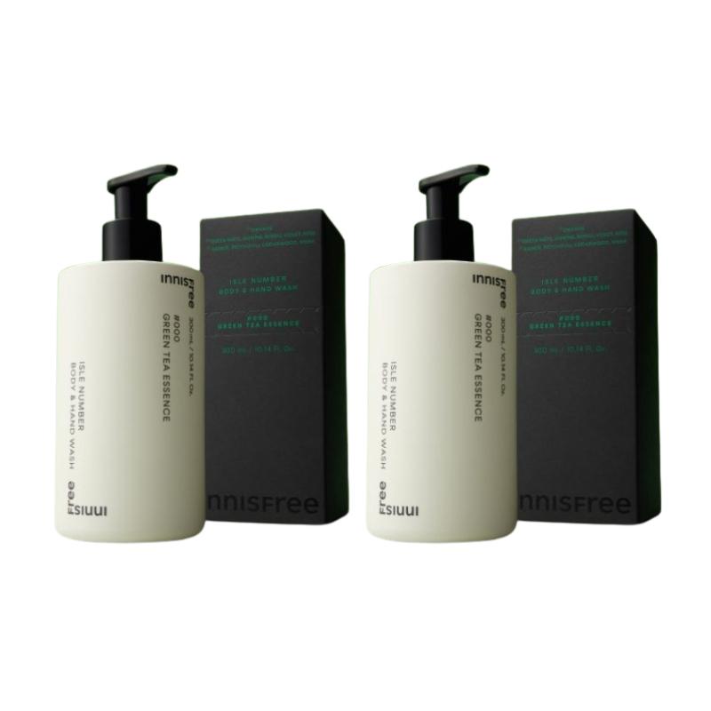 Innisfree Isle Number Body & Hand Wash Green Tea Essonce 300ml | Refreshing Perfumed Cleanser | Daily Hydrating Body & Hand Care K-Beauty