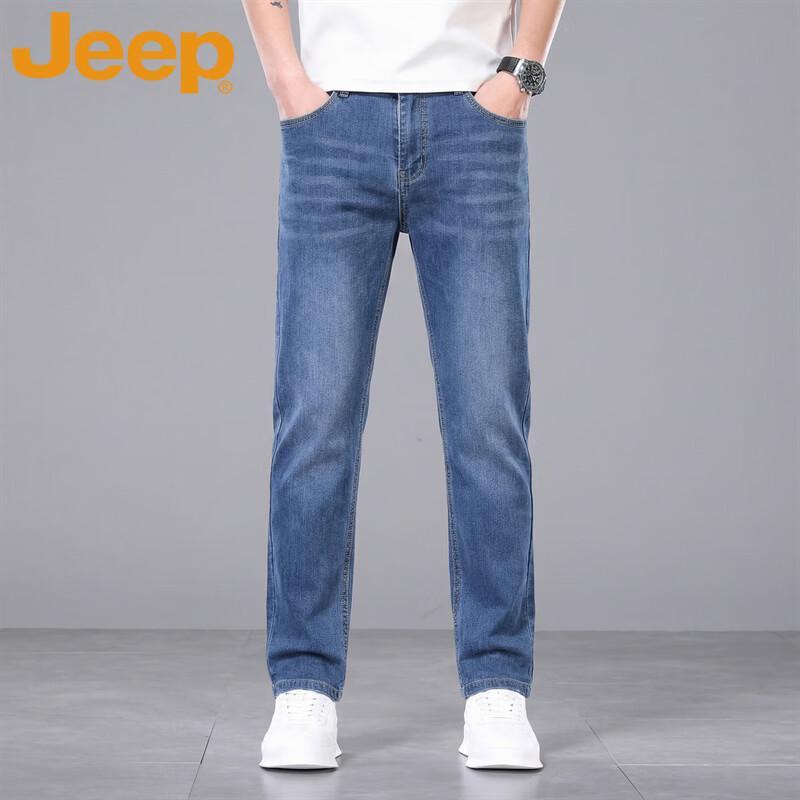 JEEP Men s Summer Ice Silk Straight-Fit Jeans 36 синий