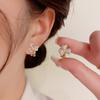 Luxurious Exquisite Three Leaf Flower Fashionable Niche Earrings