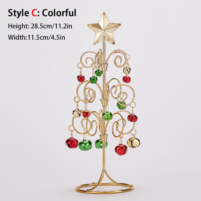 Železná krajka Vánoční stromek Mini se zvonkem Hvězda Stolní ozdoba Ozdoba Nový rok Štědrý večer Dárek Oslava Párty Vánoce 2026