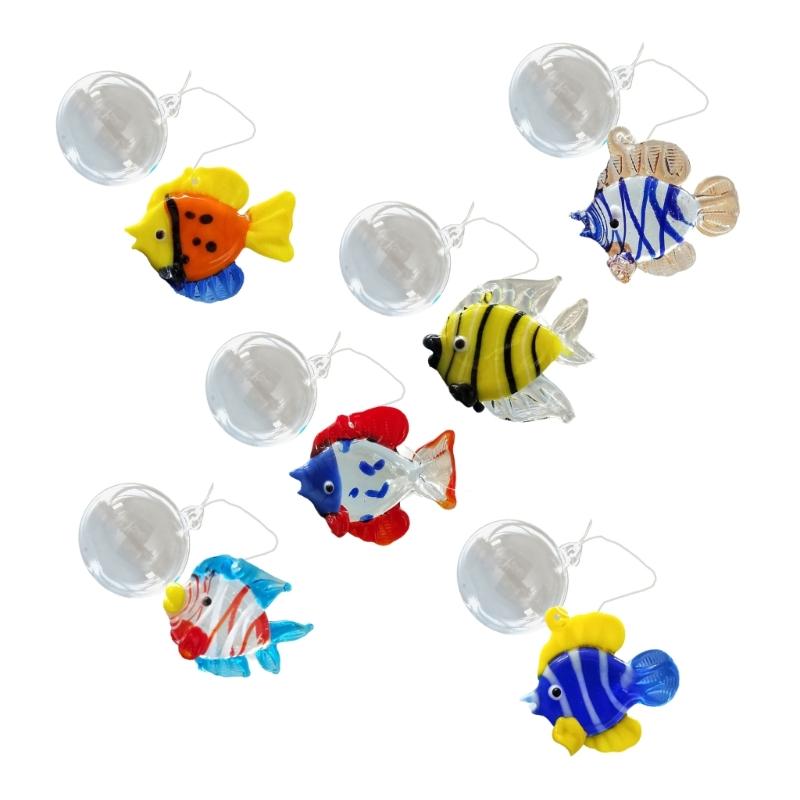 Glass Fish Bubble Window Hangings, Artistic Aquarium Float Decorations X3UC