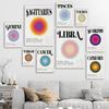 Scorpio Zodiac Aura Gradient Wall Art Astrology Poster Star Sign Print Modern Retro Canvas Painting Living Bed Room Home Decor