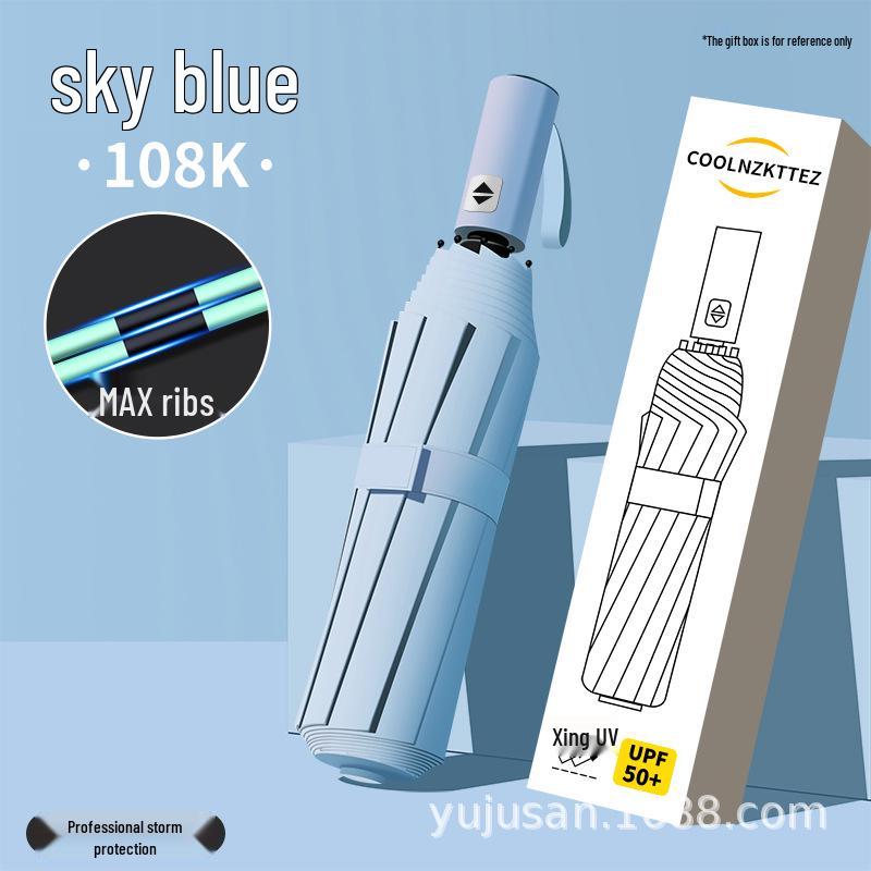 Men's Large 144-Rib Automatic Umbrella with Sun Protection and Custom Logo