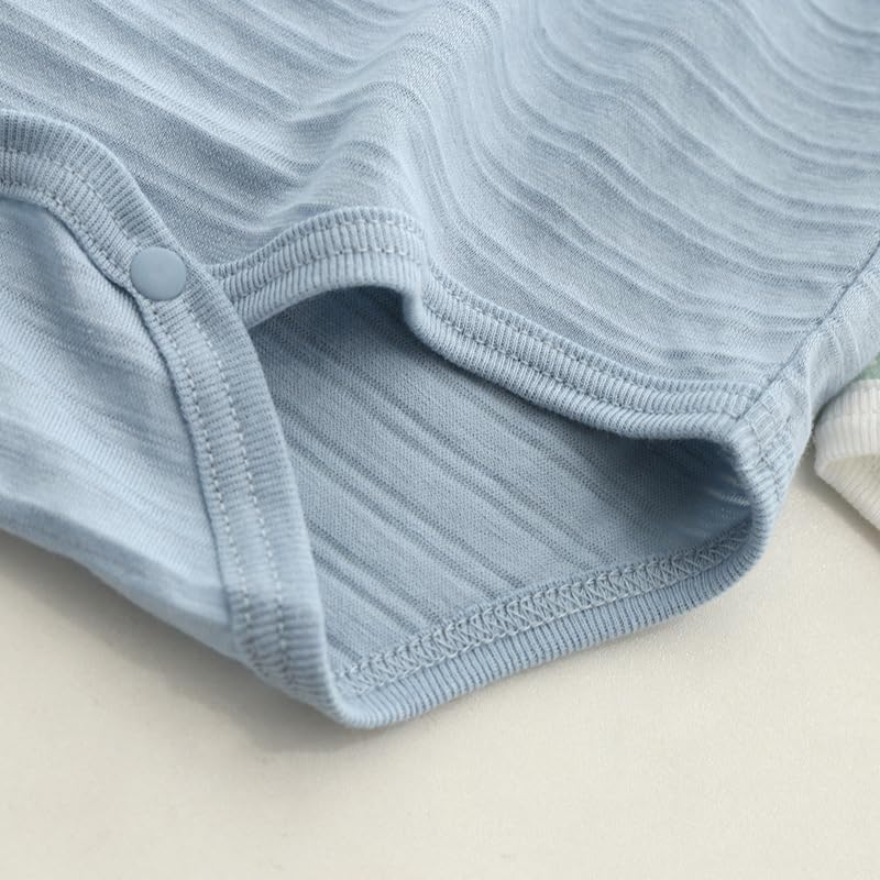 Baby Body Undergarment Mesh Summer Blue Dinosaur 80CM [Baby Koi] Clothes, 3-piece Set, Shirt, Romper, Pattern, Coverall, Camisole, Pattern,