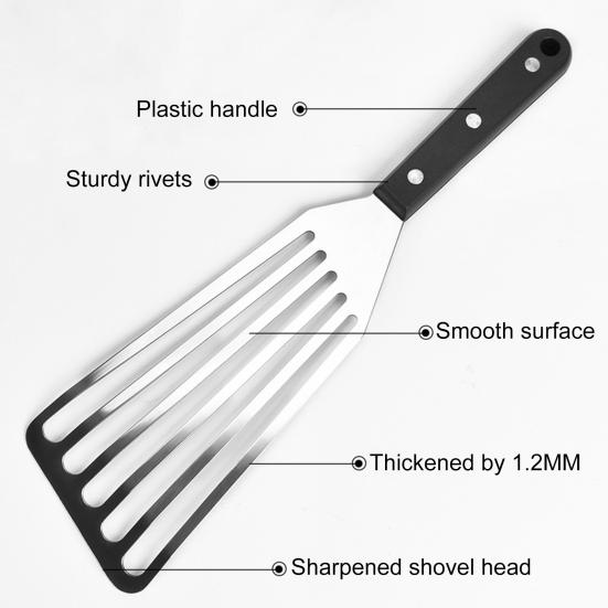 Fried Fish Spatula Pancake Turner Stainless Steel Cooking Spatula with Non-Slip Handle