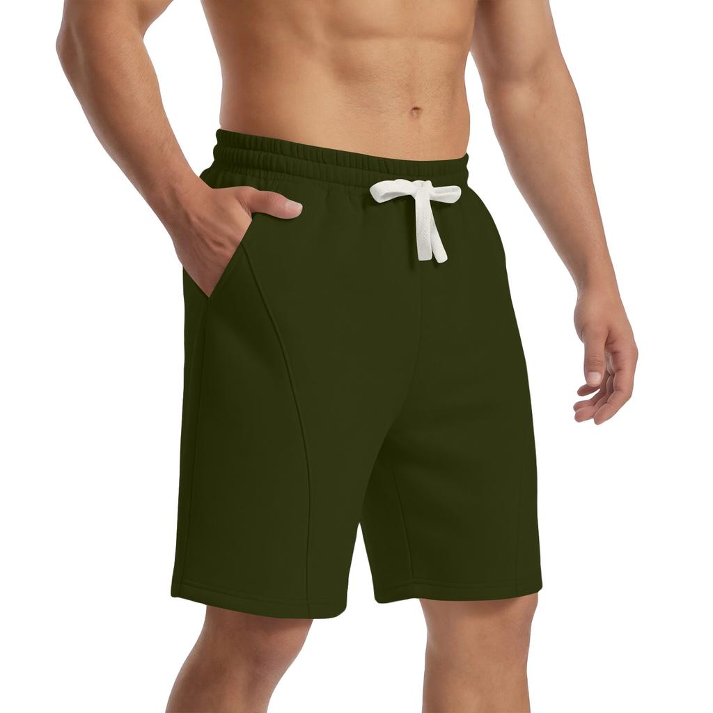Herren Freizeit Sportshorts Elastischer Bund Kordelzug Taschen Leicht Bequem Sitz Fitnessstudio Laufen Training Sportbekleidung