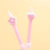New Ins Style Pink Cartoon Love Flower Birthday Candle Creative Party Short Stem Candle with Base