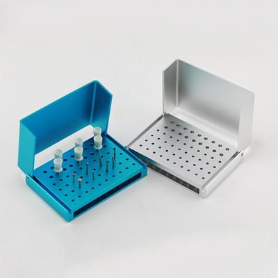 Dentalfräserhalter 58 Löcher Dentalfräserblock Autoklav Desinfektionsbox Aluminiumlegierung Zahnarzt Halter für Etui für Labor