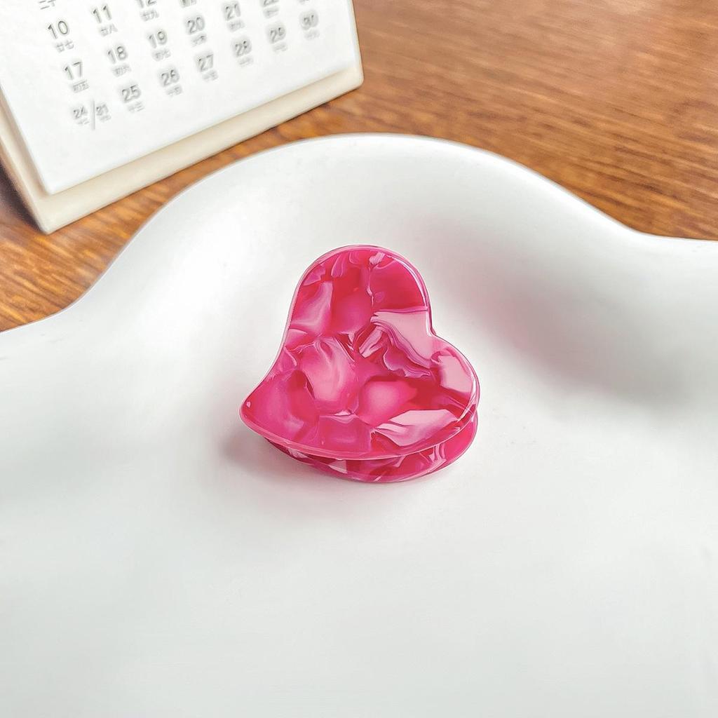 Bofeiya Sweet Heart Acetate Hair Clip - Cute, Small, High-End Side or Top Clip for Braided Hairstyles