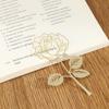 Electroplated Gold Rose Metal Bookmark for Book Paper Creative Items Lovely Korean Stationery Gift Valentine's Day