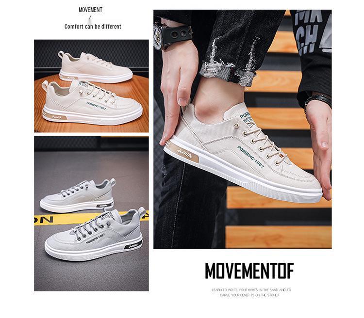 Men's Korean Style Canvas Shoes - Summer Breathable White Versatile Casual Sneakers