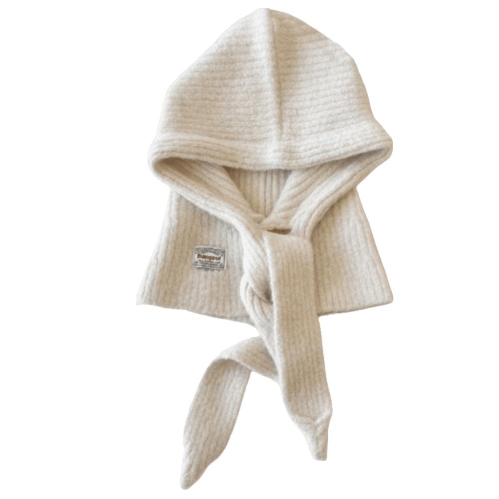 Woolen Material Woolen Knitted Balaclava Ear Protection Neck Protection Knitted Beanie Hat 2 In 1 Design