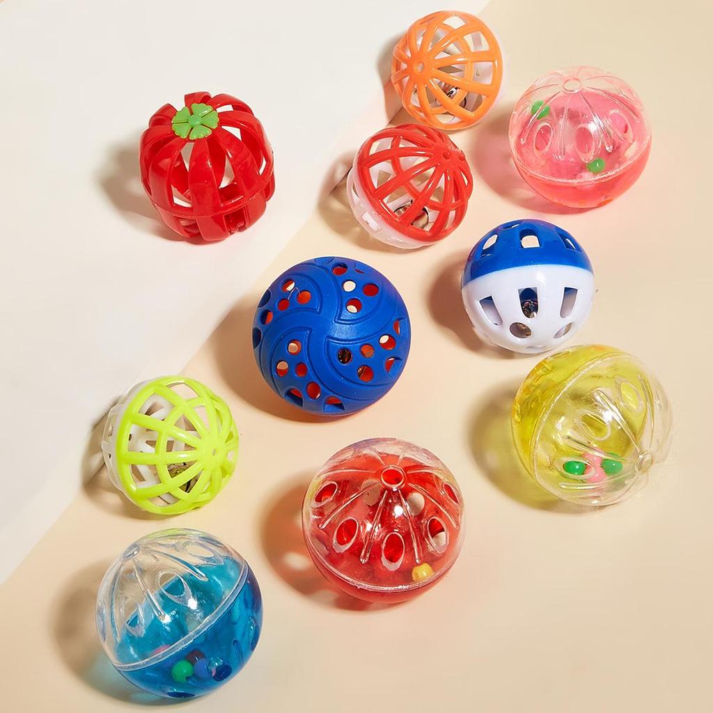 Colorful Sounding Cat Toy: Mesh Bell Ball for Self-Play and Biting