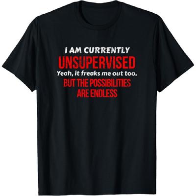 I Am Currently Unsupervised Adult Humor Novelty T Shirt T-Shirt