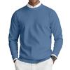 Men's Round Neck Long Sleeve Ribbed Knit Pullover