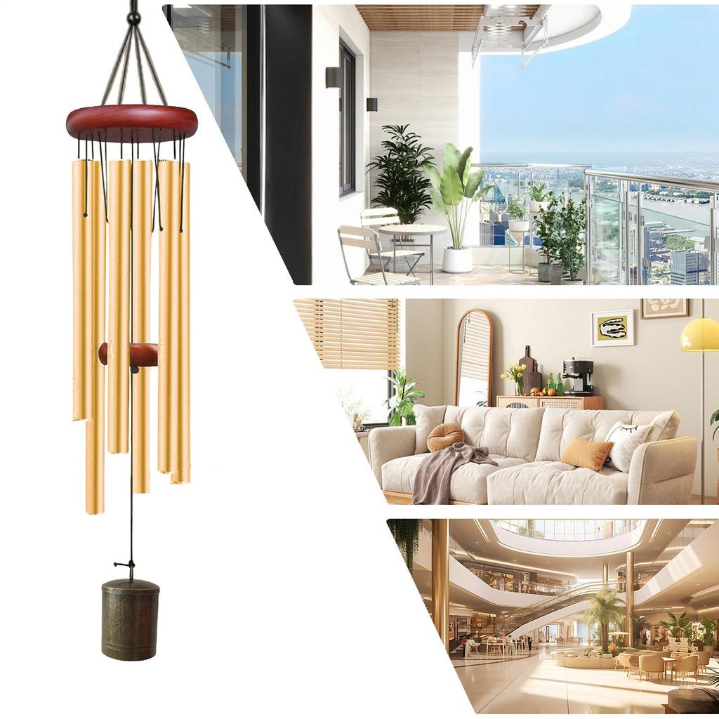 Aluminum Wind Chimes  26 Inches Aluminum Tubing Porch Windchime courtyard garden metal bass decorative pendant wind chimes