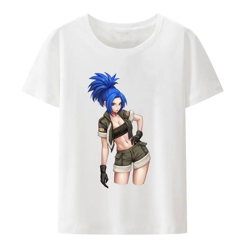 The King of Fighters Mai Shiranui Print T Shirt Womens Clothing Retro Hipster Streetwear Hip-hop Street Fashion Tops