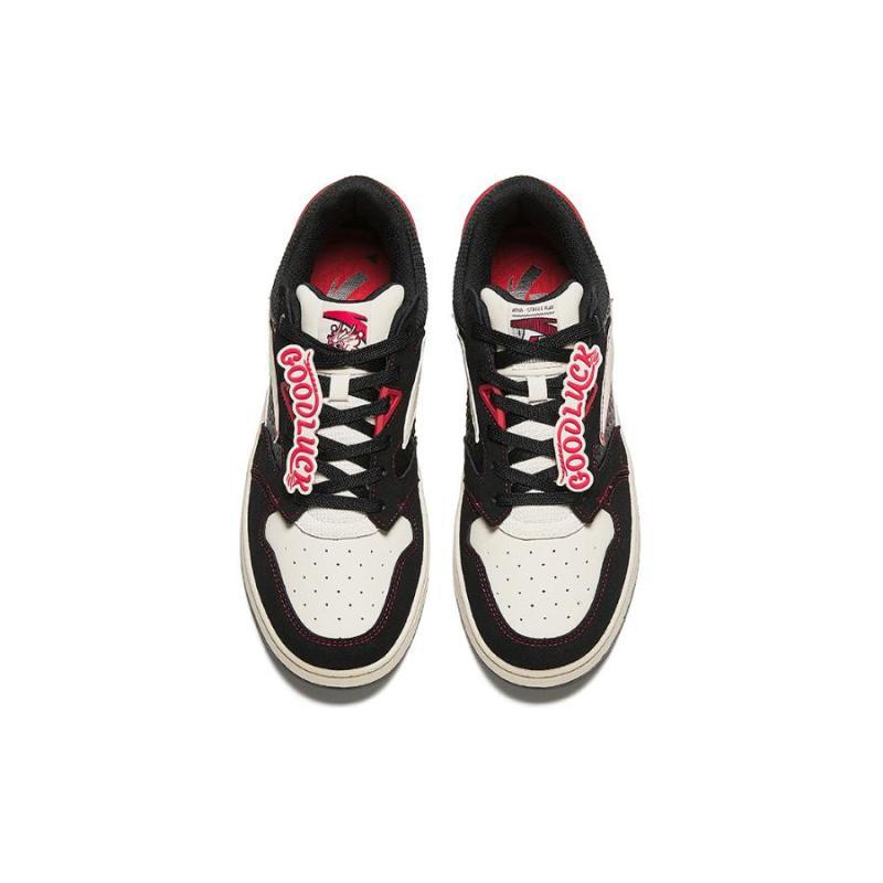 Anta Street Play Serie Abriebfest Atmungsaktiv Niedrig geschnittene Skateboard-Schuhe Herren Schwarz Weiß Sneaker 112418051-10