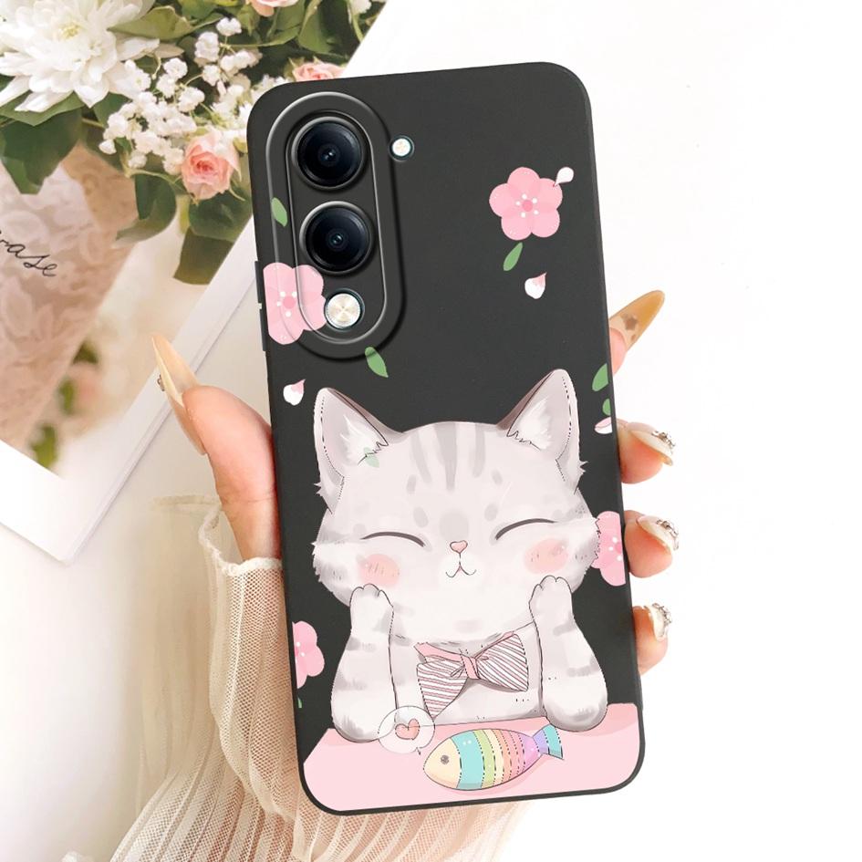 Case For Vivo Y04 Y29s Y19e Y19 2025 Cover V2430 V2446 V2432 Cute Cartoon Cat Rabbit Soft Cover For Vivo T4 Lite V2509 Protector