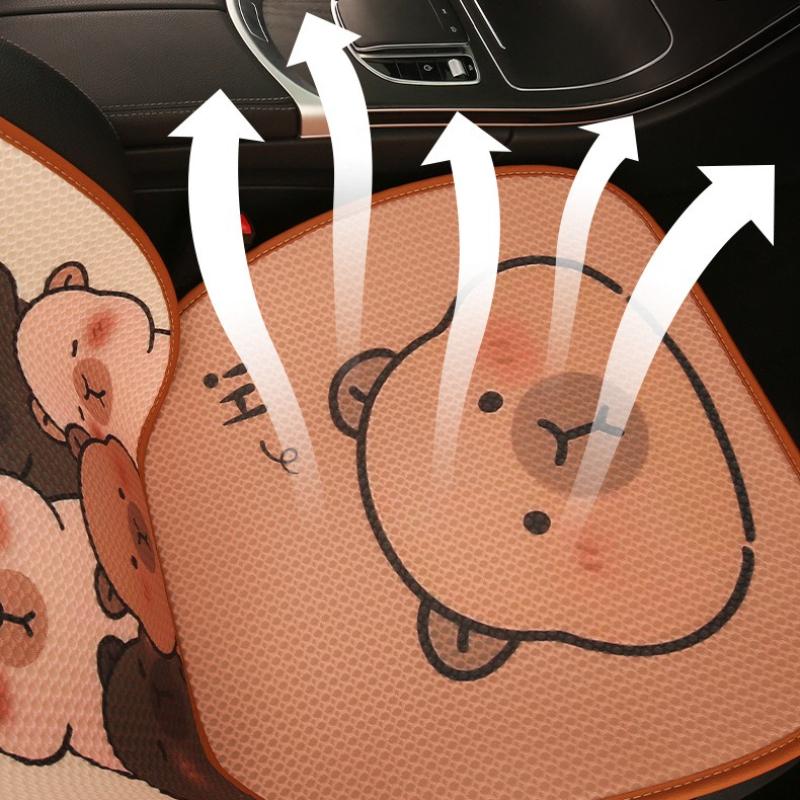 Cute Capybara Cartoon Hydrochoerus Universal Car Seat Cover Breathable Comfortable Cushion for Vehicle Seat Protection