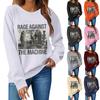 Damen Oberteile Damen Langarm Sweatshirt Lässig Rundhals Locker Geschnitten Pullover Fleece Oberteile