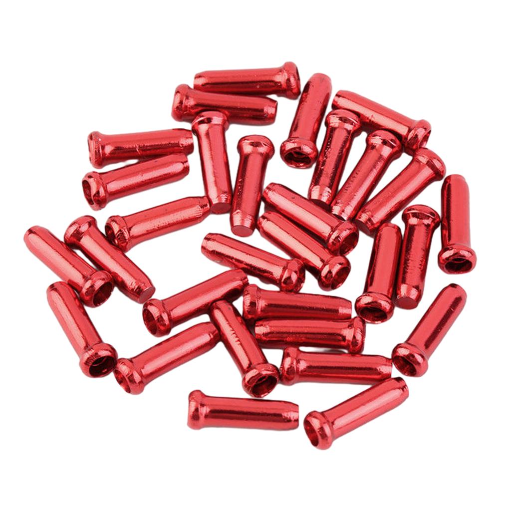 50 Pcs Road Bike Cable End Caps Aluminum Alloy Cable End Crimps Brake Shifter Cable End Tip Durable Shifter Cable Ends
