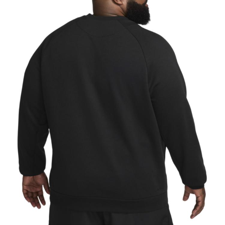 Nike Solid Color Casual Crew Neck Long Sleeve Sweatshirt Men Tops Black FZ0971-010