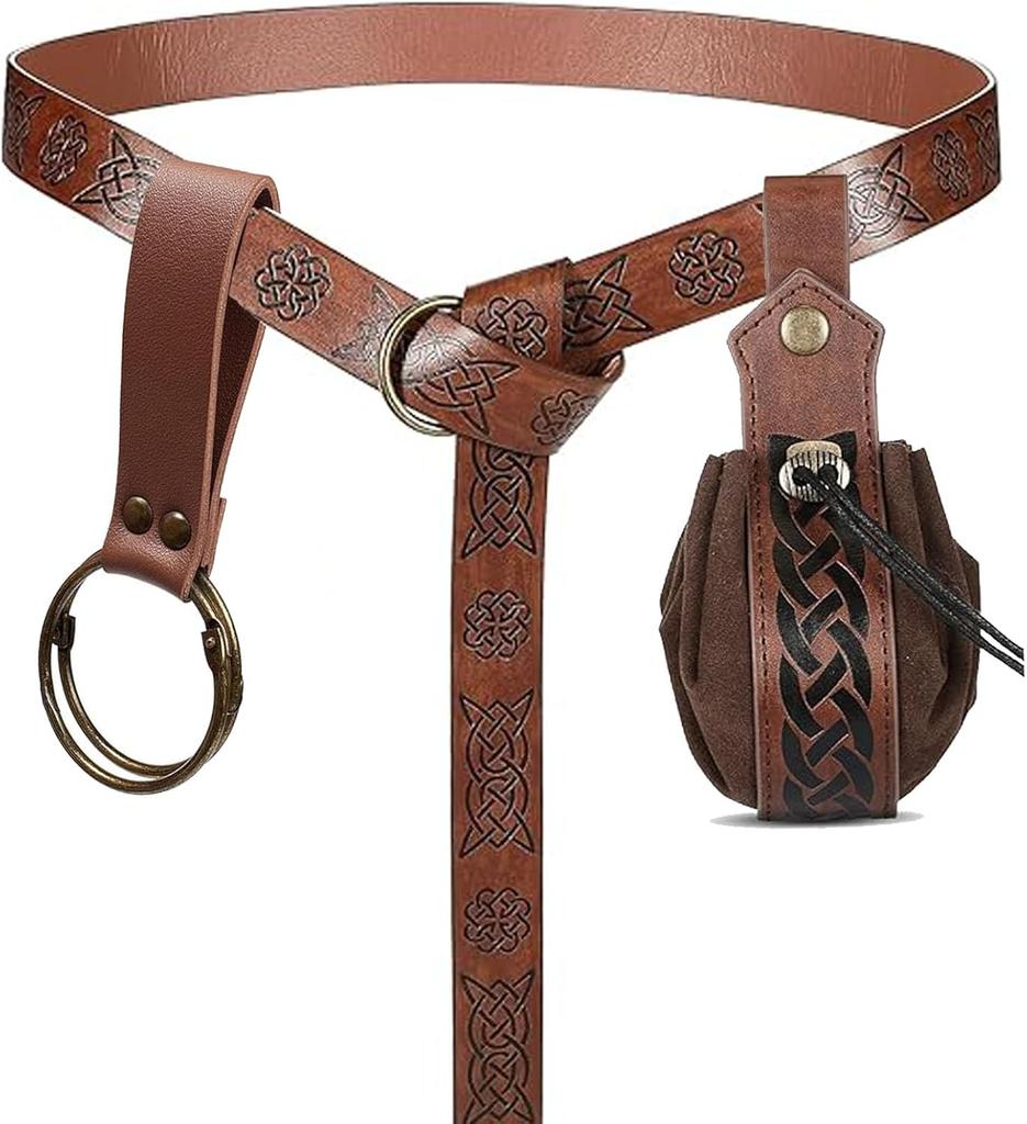 Halloween Renaissance Belt Pouch Coin Purse Phone Holder Skirt Hikes Medieval Viking Pirate Leather Belt Costume Sets