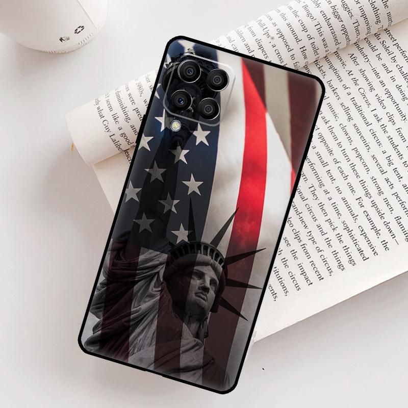 America Flag Statue of Liberty Case For Samsung Galaxy M21 M31 M13 M33 M53 M15 M35 M55 M16 M36 M56 M12 M32 M52 M14 M34 M54