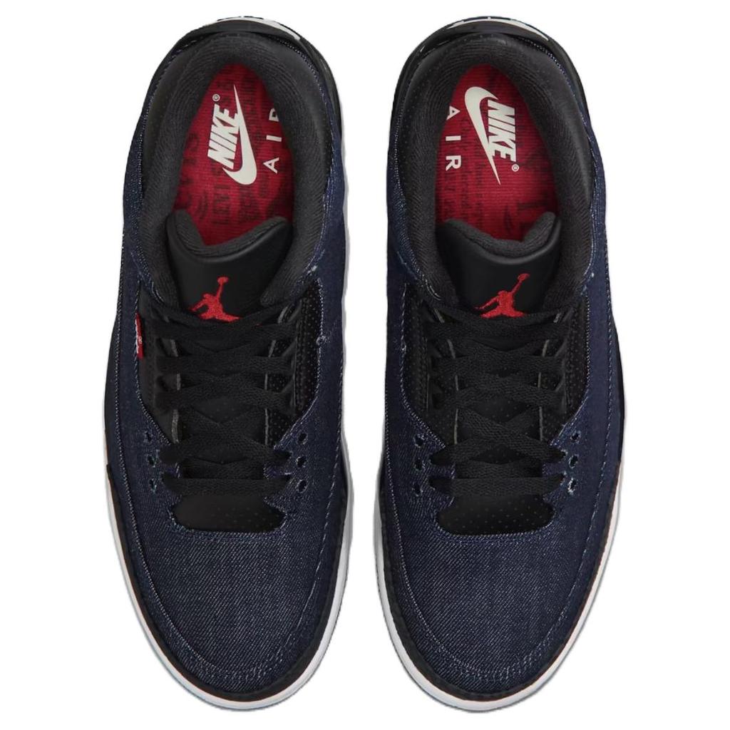 Jordan X Levis Air Jordan 3 Mid Top Vintage Basketball Shoes Unisex Blue Black IH7959-400