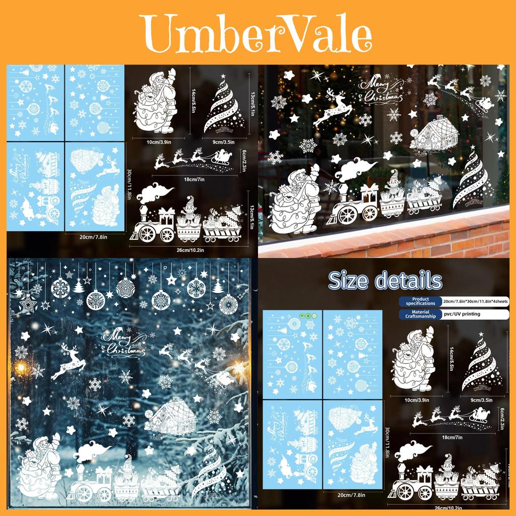 Christmas Window Sticker Pvc Decor With Santa Balls For Holiday Festivities