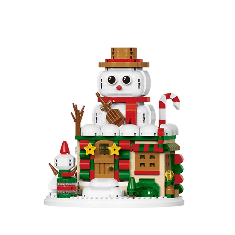 Christmas Building Block Santa Claus Snowman Elk Tree Micro Brick Puzzle Assembly Model Home Decoration Xmas Party Gift Kid Toy