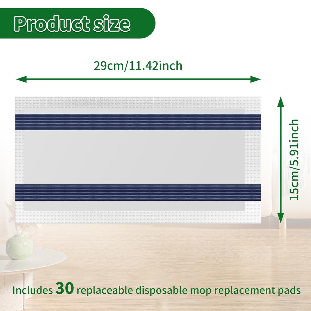 30Pcs Disposable Mop Pad Microfiber Water Absorbent Mop Cloth Head Replacements Kitchen Bathroom Floor Cleaning Cloth